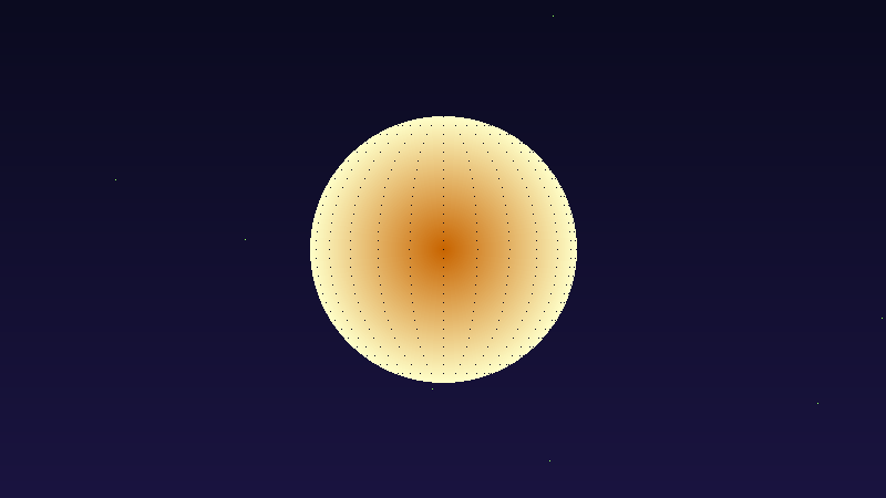 GIF esfera neon 3D com estrelas